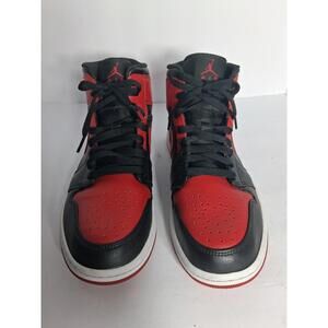 Nike Air Jordan 1 Mid “Bred” Black Red White Men’s Retro Basketball Sneaker, 9